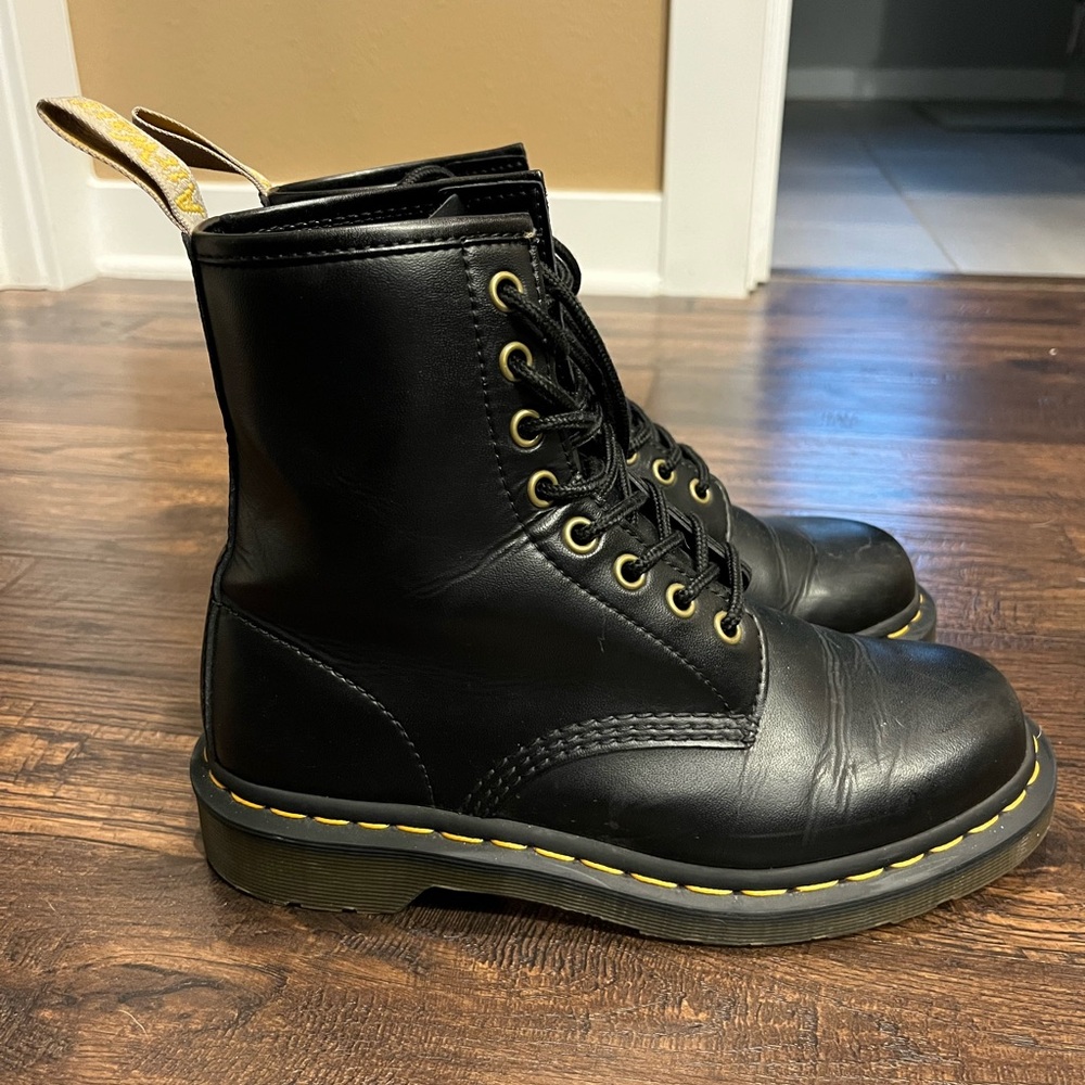 Dr. Martens Black 1460 Lace Up Boots size 7 vegan leather
